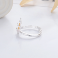 wholesale S925 Sterling Silver European and American Cross-Border Creative Plum Blossom Deer Adjustable Ring INS Minimalist Versatile Index Finger Ring-0-3