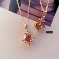 wholesale Rose gold-plated S925 sterling silver little bow red deer pendant gift fashionable necklace versatile for daily wear-0-3