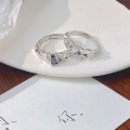 wholesale S925 Sterling Silver Pair of Couple Rings, Small Niche Design, High-End Feel, Pure Silver, Light Luxury Valentine's Day Gift for Girlfriend Matching Bands-0-0