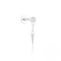 wholesale S925 Sterling Silver Tassel Flexible Marquise Zircon Ear Piercing-Single platinum #5