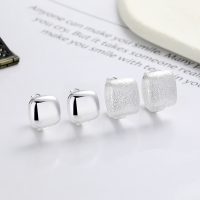 wholesale S925 Sterling Silver Korean Style Minimalist Geometric Square Versatile Creative Fashion Stud Earrings for Women-YHR306/A approx. 3.6g  925 silver