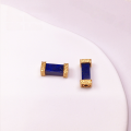 wholesale S925 Gold-Plated Silver Natural Lapis Lazuli Gourd Square Prism Four-Leaf Clover Accessory DIY Semi-Finished Bracelet Necklace Strand Charms-0-9