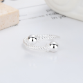 wholesale S925 Silver Cloud Tide Pavilion Fashion European and American Cross-Border Twist Double Sphere Sweet and Cool Style Trendy Versatile Design Open Ring-0-1