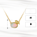 wholesale S925 Sterling Silver 14K Gold Plated Textured Bird Pendant with Natural Opal Stone, Direct Factory Wholesale-0-1