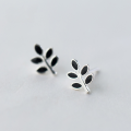 wholesale S925 Sterling Silver Women's Korean Style Minimalist Olive Branch Leaf Open Adjustable Ring Artful Solitaire Ring E4625-0-0