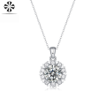 wholesale S925 Sterling Silver Necklace with 5 Carat Moissanite Romantic Snowflake Pendant Including Chain Gift Jewelry Source Direct Wholesale-0-1