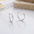 wholesale S925 Sterling Silver Trendy Minimalist Twist Circle Ear Clasp for Everyday Unisex Earrings-0-0