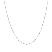 wholesale 18k Gold Plated S925 Sterling Silver Simple Layering Bean Necklace, Versatile Collarbone Chain-Platinum