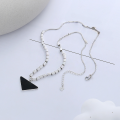 wholesale S925 Sterling Silver Korean-style Small SquareTriangle Geometry Niche Design Necklace-0-1