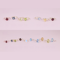 wholesale S925 Sterling Silver Small Fresh Minimalist Ring with Natural Colored Topaz 5/6 Carat Main Stone-3 carat natural smoky quartz ring  US size 8 (domestic size 17)