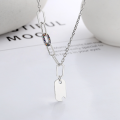 wholesale S925 Sterling Silver Korean-Japanese Style H-Letter Inlaid Colored Zircon Chain Necklace for Edgy Sweet-Cool Aesthetic-0-1