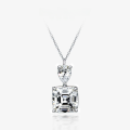 wholesale 925 Silver 8-Carat 10*10 High Carbon Diamond Pendant Necklace, New Style by ShiPei Jewelry, Ins40+5-0-0
