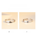 wholesale 925 Sterling Silver Wushan Canghai Couple Rings, Men and Women, Ins Niche Design, High-End Sense, Mountain and Sea Pledge Creative Pair Rings-0-2