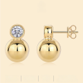 wholesale Plated in Gold, S925 Sterling Silver Moissanite Stud Earrings, Fashionable High-End Ins Style New Arrival, In Stock-0-0