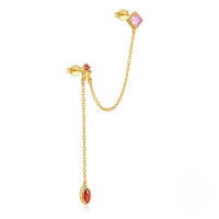 wholesale 925 Sterling Silver New Style Fringe Chain Colorful Crystal Snake Earrings-Single gold#1&gt;925 silver