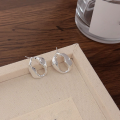 wholesale S925 Sterling Silver Korean High-end Spring Summer New Geometric Smooth Irregular Hollow-out Minimalist Stud Earrings for Women-0-5