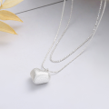 wholesale S925 Silver Fashion Korean Japanese Ins Style Brushed Heart Pendant Matte Texture Simple Elegant Collarbone Necklace-0-0