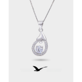 wholesale S925 Sterling Silver Small Drop Pendant Women's Collarbone Necklace with Inlaid Cubic Zirconia Minimalist Luxury Style Jewelry-0-0