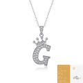 wholesale 925 silver popular 26-letter alphabet necklace for women, stylish and elegant moissanite cross-border collarbone chain-0-37