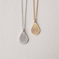 wholesale Metal S925 Silver Laser Engraved Fingerprint Personalized Holiday Commemorative Gift Dropshipping-Water droplets Copper