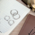 wholesale S925 Sterling Silver Round Hoop Earrings for Women, Korean Dongdaemun Light Luxury High-End Small Design Earrings-0-1