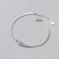 wholesale Metal S925 silver Korean-style minimalist double-layer U-shaped clasp bracelet for women, elegant geometric fresh accessory S4356-0-1