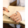 wholesale S925 Sterling Silver 2198 Korean Version Minimalist Ins Small Loop Knot Love Ring for Women Versatile Silver Ring-0-2