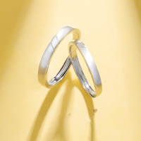 wholesale S925 Sterling Silver Open-Ended Minimalist Couple Rings, Niche Design for Valentine's Day Gift-Guardian Couple Ring/approx. 3.51g&gt;PR003826 Sterling Silver