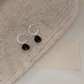 wholesale S925 Sterling Silver Natural Tiger's Eye Maillard Earrings for Women, Korean Minimalist Small Stud Earrings-0-3