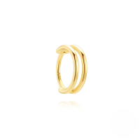 wholesale S925 Sterling Silver Classic Minimalist Double-layer Single-row Zircon Ear Cuff-Single gold #2 (10MM)