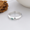 wholesale S999 Silver Creative Resin Enamel Six-Character Mantra Ring Vintage New Chinese Style Index Finger Ring-0-3