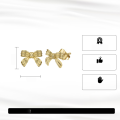 wholesale S925 Sterling Silver Ultra Sparkly Small Fresh Bow Earrings, Simple and Light Luxury New Earrings-0-3