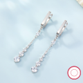 wholesale S925 Sterling Silver Earrings with Luxury Design, High-End Sense Ear Drops, Tassel, Inlaid Zircon and Rhinestone Ear Clasp Jewelry-0-2