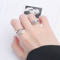 wholesale Metal S925 Chain Planet Roman Numeral Vintage Ring Saturn Pattern Trendy Hip-hop Ins Style New-0-2