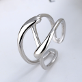 wholesale S925 Sterling Silver Korean Dongdaemun Ins Minimalist Geometric Open Ring for Women-0-1