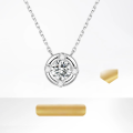 wholesale Au750 Gold, Cultivated Diamond, Exquisitely Crafted Round Pendant Necklace, Unisex Collarbone Chain-0-0