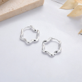 wholesale S925 Sterling Silver European and American Minimalist Wave Lace Geometric Fresh Design Versatile Earrings-0-0