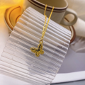 wholesale S925 Sterling Silver Dragon Scale Engraved Butterfly Necklace for Women, Fashionable and Versatile Small Design Elegant High-End Collarbone Chain-0-2