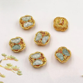 wholesale S925 silver gold-plated natural A-grade blue water jadeite butterfly barrel bead accessory DIY spacer bead semi-finished product-0-13