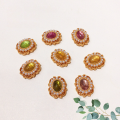 wholesale S925 Gold-Plated Silver Natural Tourmaline Square Star Three-Connector Accessory Bracelet Necklace String Charm DIY Handmade Spacer Bead-0-4