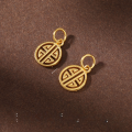 wholesale Gold-plated 925 Silver Small Fortune Pendant, Auspicious Hanging Ornament, Longevity Pattern Bracelet, Side Hanging Bracelet Necklace DIY Jewelry Accessories-0-8