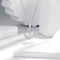 wholesale 925 Sterling Silver "Wind and Feather Encounter" Necklace for Women, Minimalist Design, Luxury Feel, Niche Style, Gift for Girlfriend on Qixi Festival-Meet You Sterling Silver Necklace / Approx. 2.71g&gt;DZ017759