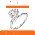 wholesale Plated in S925 Silver with Moissanite, the serpentine open-ring design in a waterdrop shape embodies a light luxury style and is a best-selling trend for women-0-0