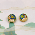 wholesale 925 silver gold-plated enamel twelve zodiac flower bead spacer DIY beaded bracelet components semi-finished products-0-3