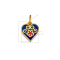 wholesale Gold-plated enamel cloisonné Fu character ingot longevity lock gourd pendant necklace bracelet DIY with blue sand gold finish-0-15