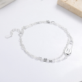 wholesale S925 Sterling Silver Korean-style Minimalist Double-layer Pin-shaped Design Versatile Women's Bracelet-0-1