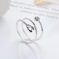 wholesale S925 Sterling Silver Retro Creative Multi-Layer Line Ring Sweet and Edgy Style Trendy Versatile Index Finger Ring-0-1