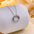 wholesale S925 Sterling Silver Maker Three Lives Three Worlds Necklace Couple Classic Fashion Minimalist Niche Design Personalized Collarbone Jewelry-0-3