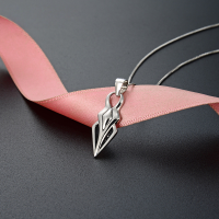 wholesale S925 silver minimalist style women's elegant tapered pendant necklace, Korean version accessory-Single Pendant - Without Chain 925 Silver