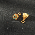 wholesale Gold-Plated S925 Silver Accessories Turquoise Vajra Disciple Beads Cross Vajra Bell Spacer Beads Lotus Pod DIY Ornaments-0-9